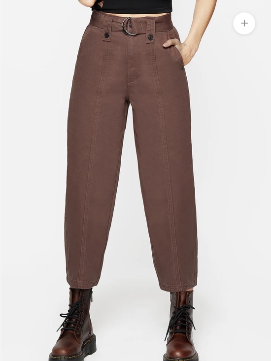 Disturbia Pants - Disturbia Brown High-Waist Tapered Pants